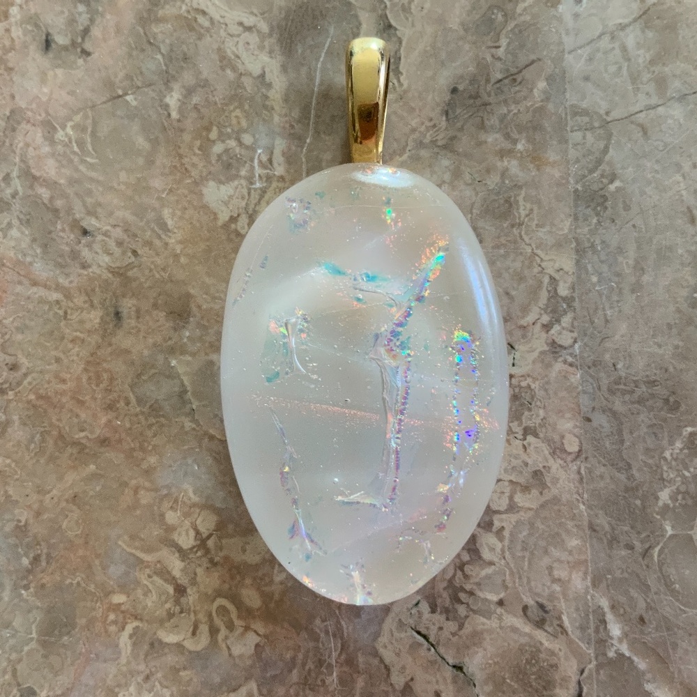 Unique Artisan Made Tumbled Opal Pendant